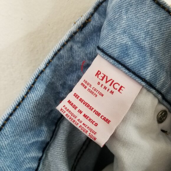 REVICE Two Tone High Rise Jeans Blue Size 26 - Picture 7 of 7